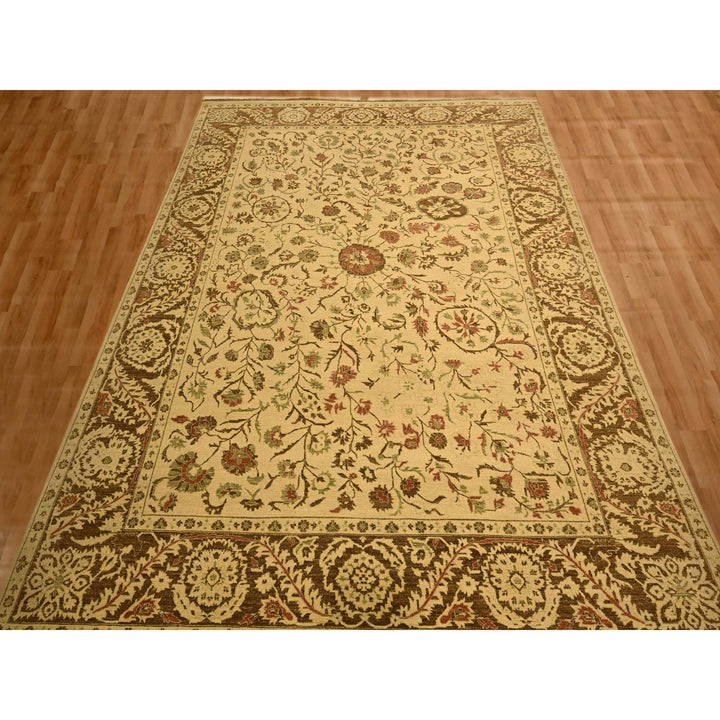 10'0" x 13'10" New Hand Knotted Brown Wool Rectangle Oriental Rug - MOA10276170