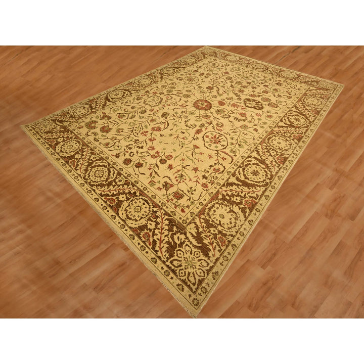 10'0" x 13'10" New Hand Knotted Brown Wool Rectangle Oriental Rug - MOA10276170