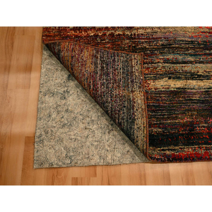 9'10" x 14'1" New Hand Knotted Yellow Sari Silk Rectangle Oriental Rug - MOA10276172