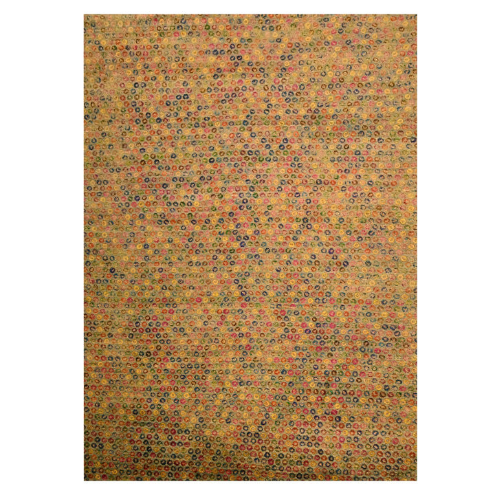 10'2" x 13'11" New Hand Knotted Yellow Wool & Sari Silk Rectangle Oriental Rug - MOA10276174