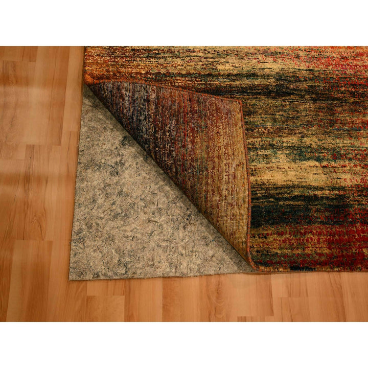 8'11" x 12'0" New Hand Knotted Yellow Sari Silk Rectangle Oriental Rug - MOA10276175