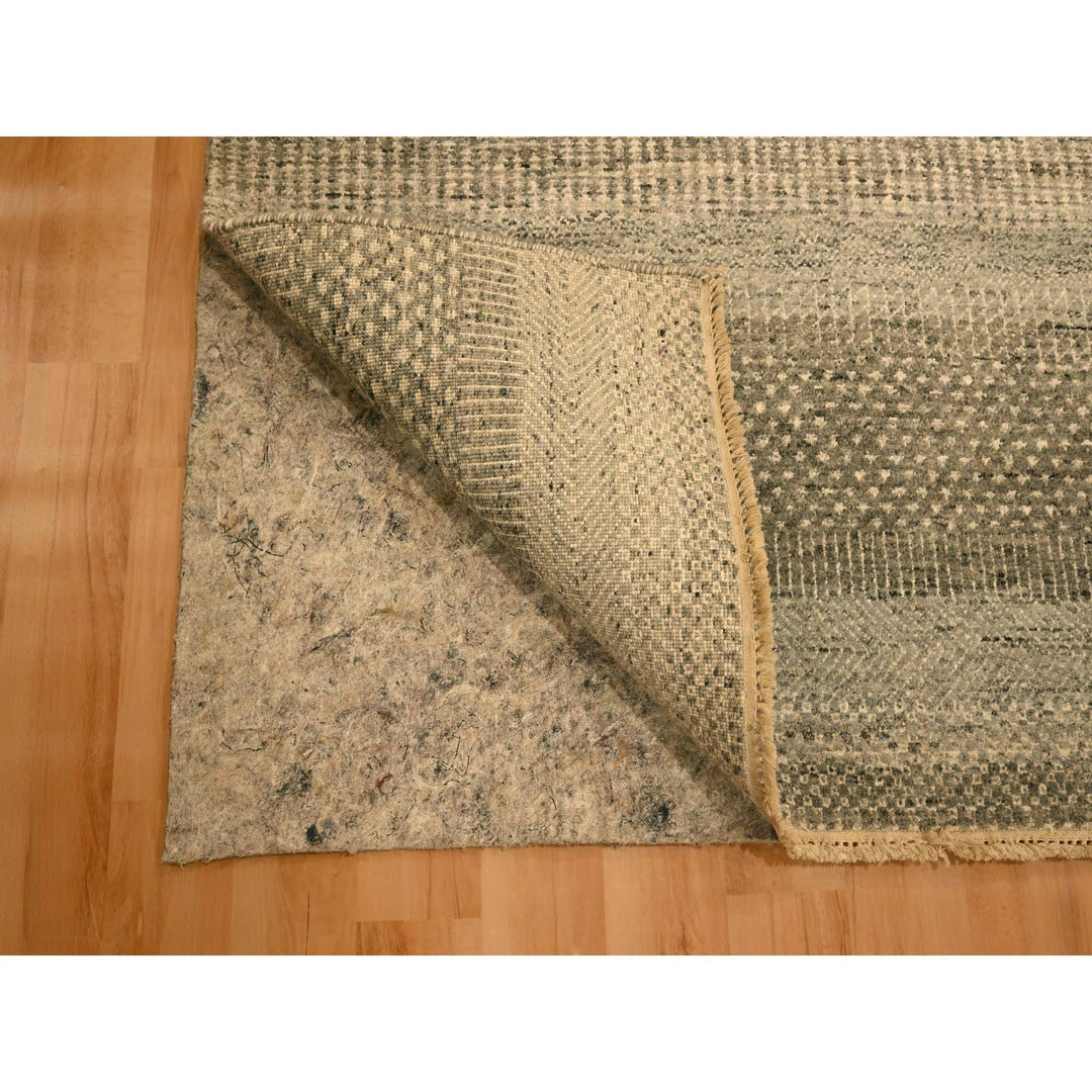 8'0" x 10'3" New Hand Knotted Grey Wool Rectangle Oriental Rug - MOA10276178