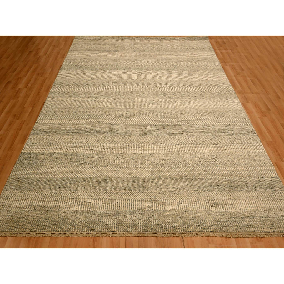 7'10" x 10'7" New Hand Knotted Brown Wool Rectangle Oriental Rug - MOA10276179