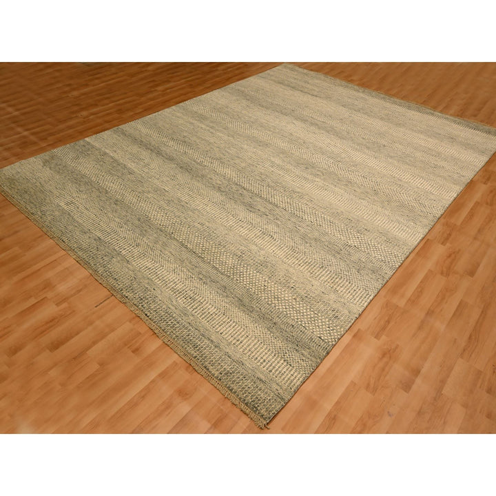 7'10" x 10'7" New Hand Knotted Brown Wool Rectangle Oriental Rug - MOA10276179