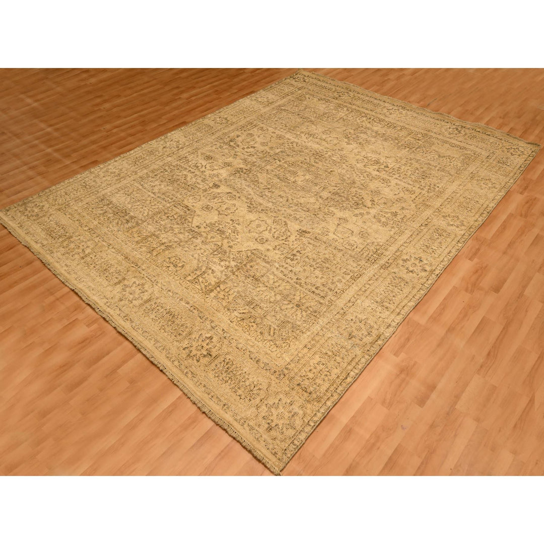 7'9" x 10'3" New Hand Knotted Brown Wool Rectangle Oriental Rug - MOA10276180