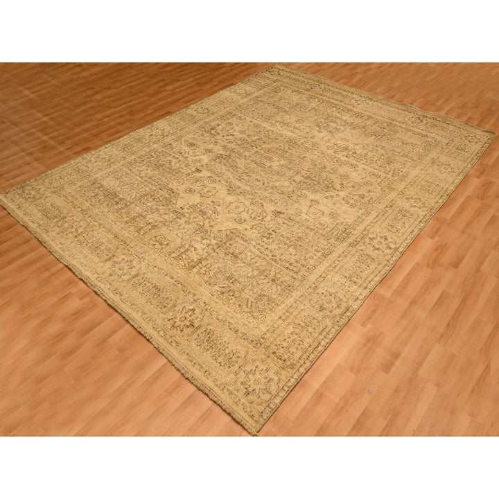 7'9" x 10'3" New Hand Knotted Brown Wool Rectangle Oriental Rug - MOA10276180