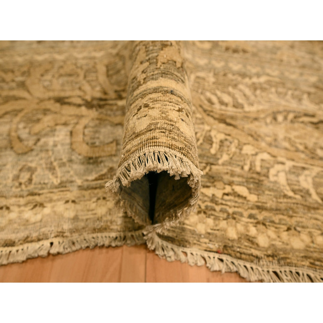 8'9" x 11'10" New Hand Knotted Brown Wool Rectangle Oriental Rug - MOA10276182