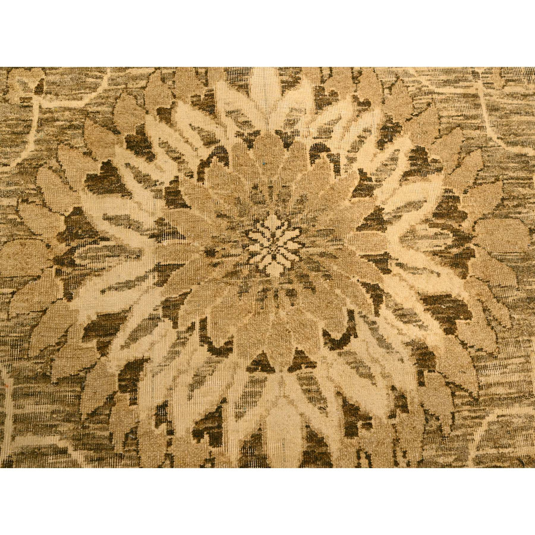 8'9" x 11'10" New Hand Knotted Brown Wool Rectangle Oriental Rug - MOA10276182