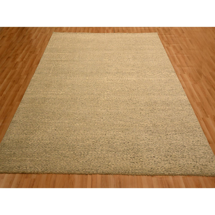 7'9" x 9'7" New Hand Knotted Beige Wool Rectangle Oriental Rug - MOA10276183
