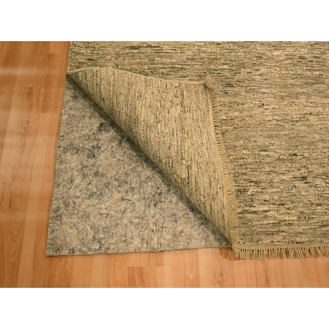 8'10" x 11'10" New Hand Knotted Brown Wool Rectangle Oriental Rug - MOA10276185
