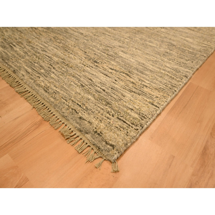8'10" x 11'10" New Hand Knotted Brown Wool Rectangle Oriental Rug - MOA10276185