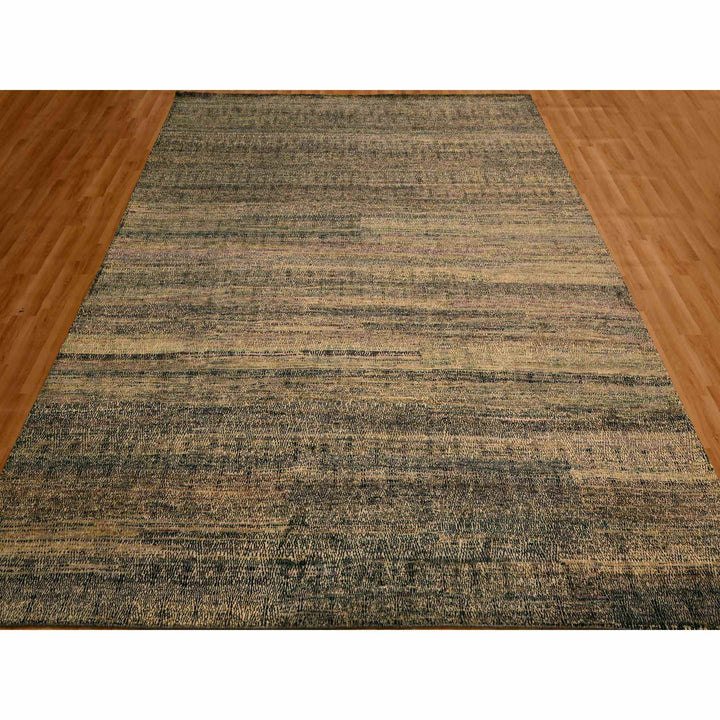 8'0" x 10'2" New Hand Knotted Brown Sari Silk Rectangle Oriental Rug - MOA10276186
