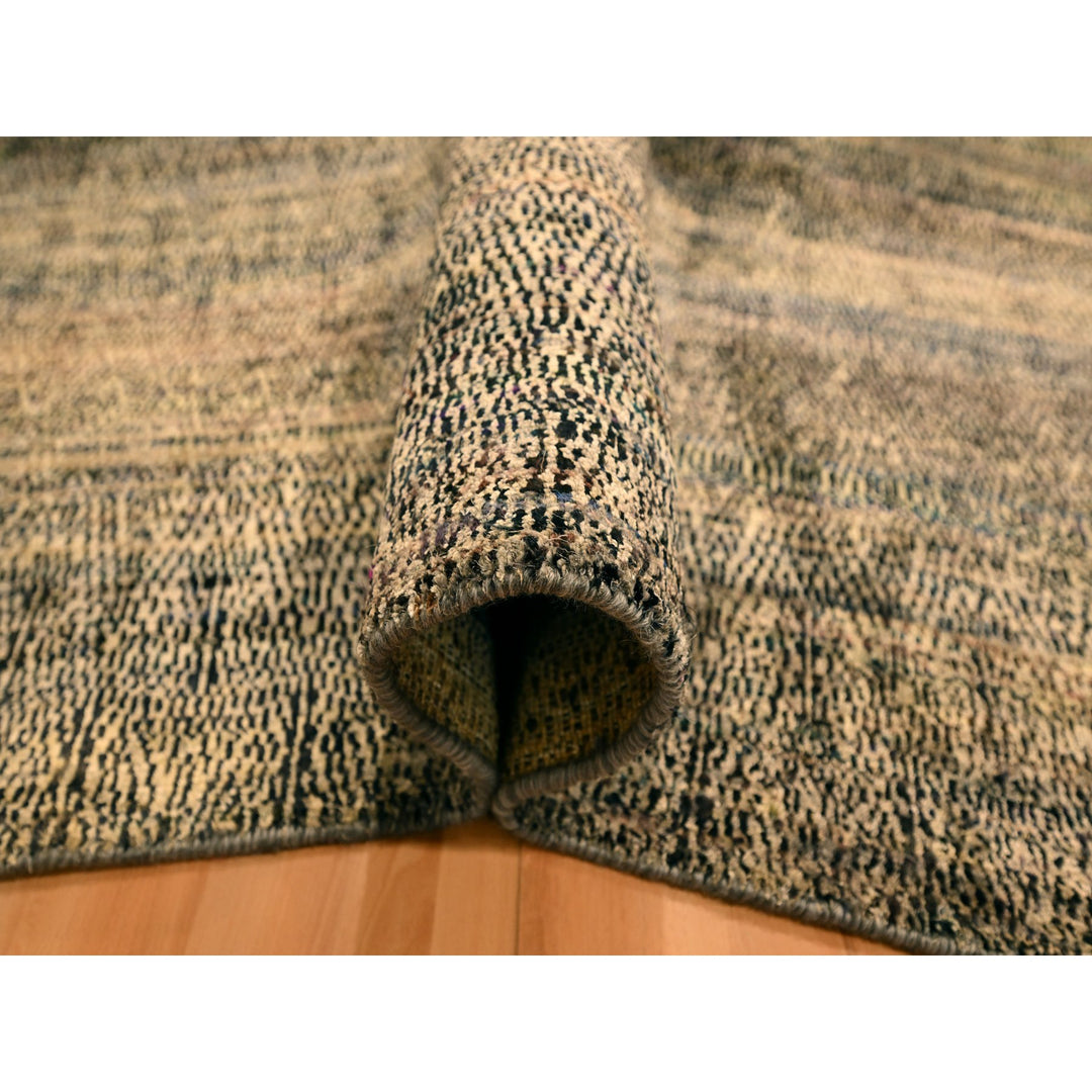 8'0" x 10'2" New Hand Knotted Brown Sari Silk Rectangle Oriental Rug - MOA10276186