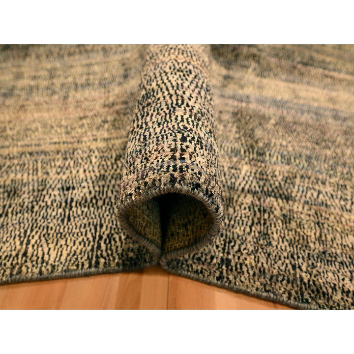 8'0" x 10'2" New Hand Knotted Brown Sari Silk Rectangle Oriental Rug - MOA10276186