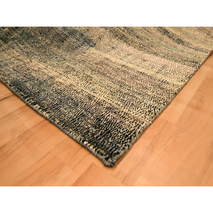 8'0" x 10'2" New Hand Knotted Brown Sari Silk Rectangle Oriental Rug - MOA10276186
