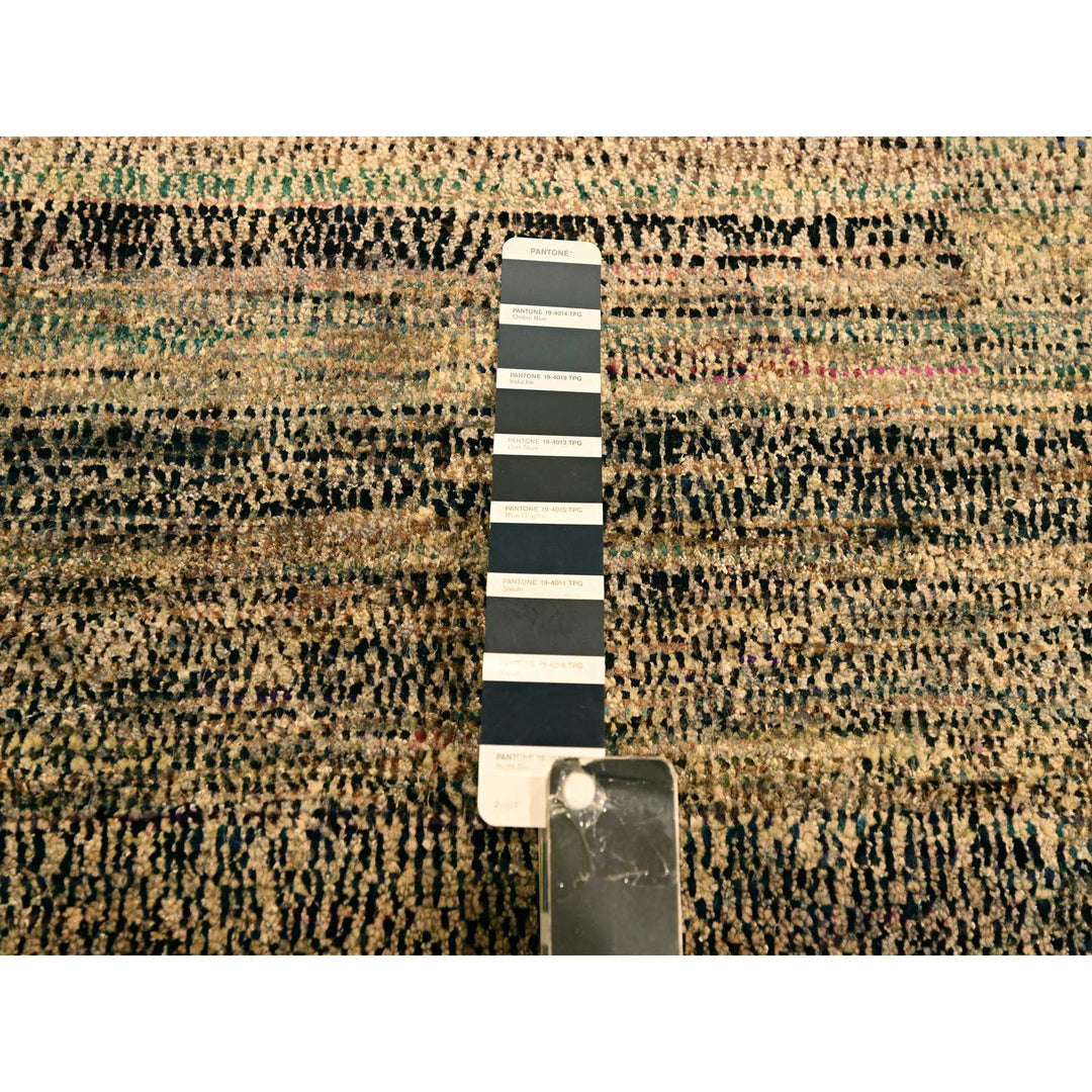 8'0" x 10'2" New Hand Knotted Brown Sari Silk Rectangle Oriental Rug - MOA10276186