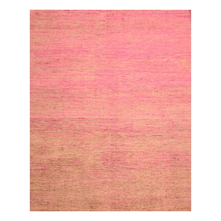 7'9" x 10'0" New Hand Knotted Pink Sari Silk Rectangle Oriental Rug - MOA10276187