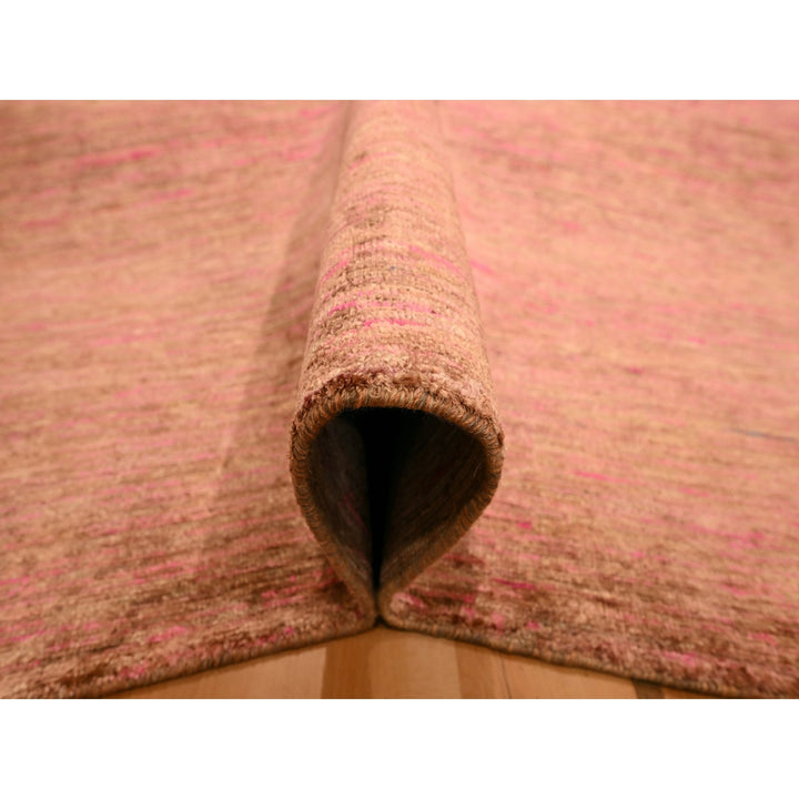 7'9" x 10'0" New Hand Knotted Pink Sari Silk Rectangle Oriental Rug - MOA10276187