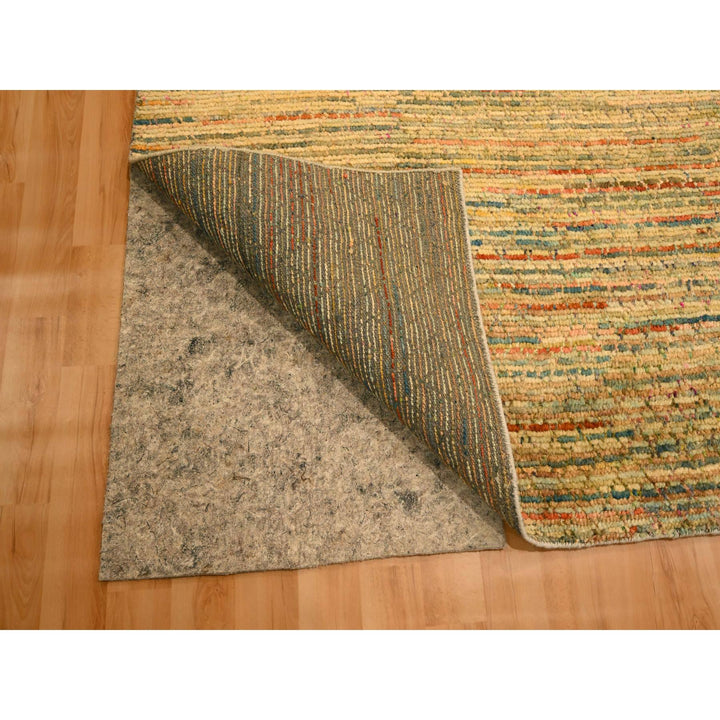 8'0" x 10'3" New Hand Knotted Yellow Wool & Sari Silk Rectangle Oriental Rug - MOA10276190