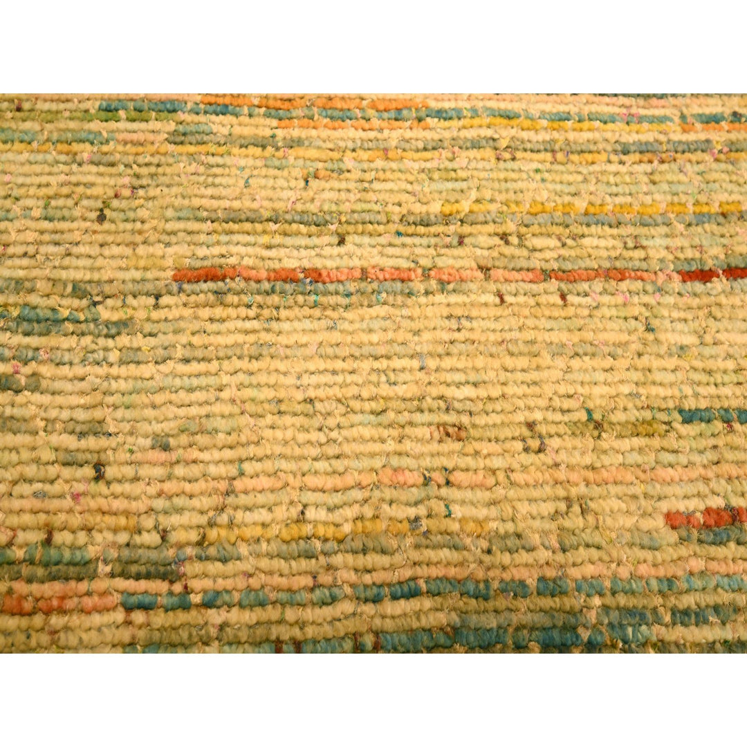 8'0" x 10'3" New Hand Knotted Yellow Wool & Sari Silk Rectangle Oriental Rug - MOA10276190