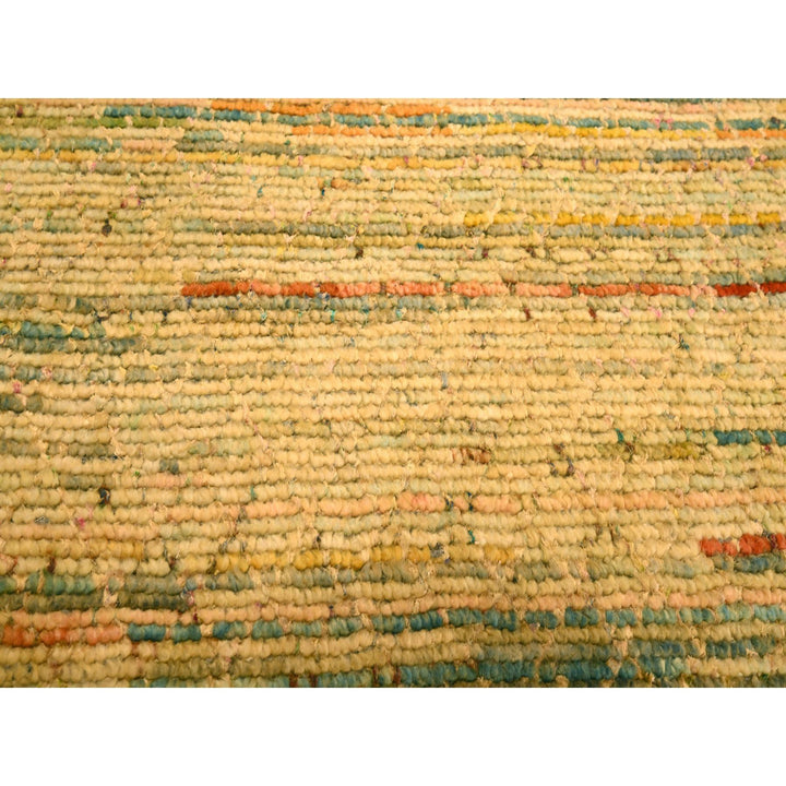 8'0" x 10'3" New Hand Knotted Yellow Wool & Sari Silk Rectangle Oriental Rug - MOA10276190