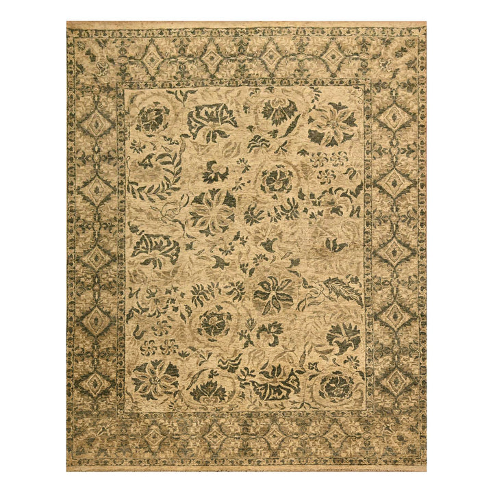 7'10" x 9'9" New Hand Knotted Brown Wool Rectangle Oriental Rug - MOA10276192