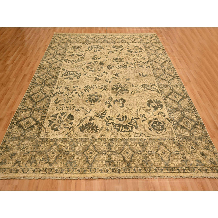 7'10" x 9'9" New Hand Knotted Brown Wool Rectangle Oriental Rug - MOA10276192
