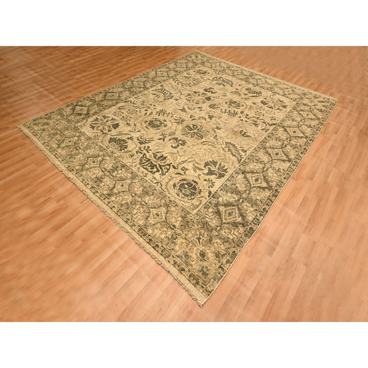7'10" x 9'9" New Hand Knotted Brown Wool Rectangle Oriental Rug - MOA10276192
