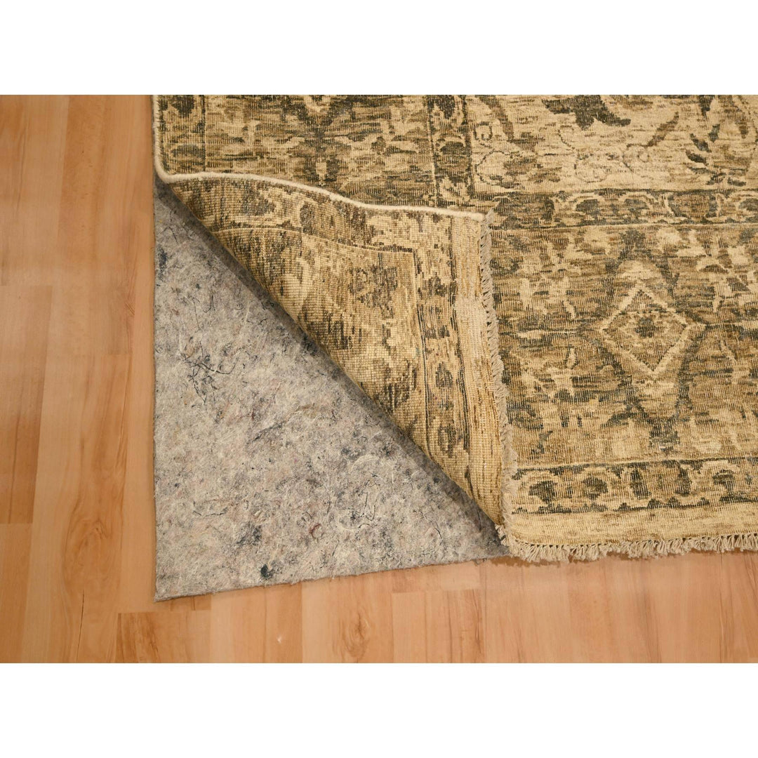 7'10" x 9'9" New Hand Knotted Brown Wool Rectangle Oriental Rug - MOA10276192