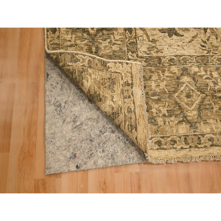 7'10" x 9'9" New Hand Knotted Brown Wool Rectangle Oriental Rug - MOA10276192