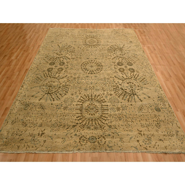 7'9" x 10'1" New Hand Knotted Brown Wool Rectangle Oriental Rug - MOA10276193