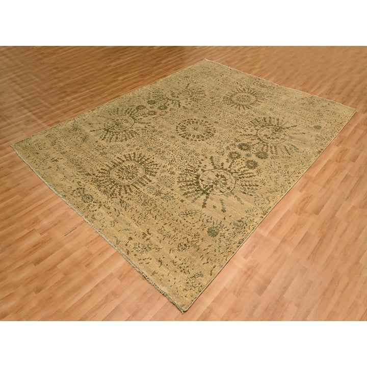 7'9" x 10'1" New Hand Knotted Brown Wool Rectangle Oriental Rug - MOA10276193