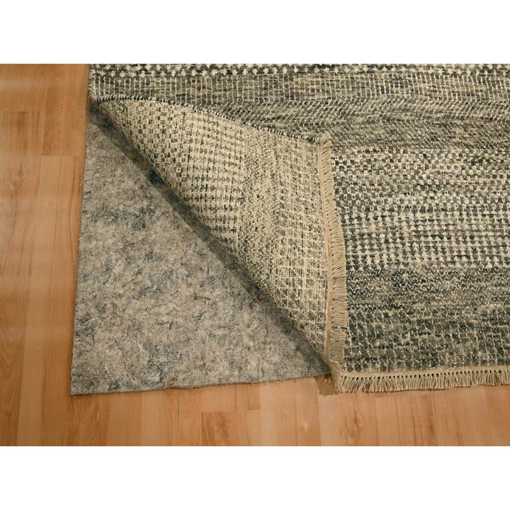 7'9" x 10'2" New Hand Knotted Grey Wool Rectangle Oriental Rug - MOA10276194