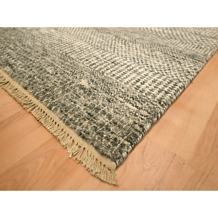 7'9" x 10'2" New Hand Knotted Grey Wool Rectangle Oriental Rug - MOA10276194