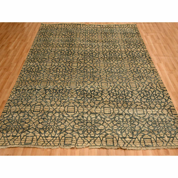 7'8" x 8'7" New Hand Knotted Brown Wool Rectangle Oriental Rug - MOA10276195