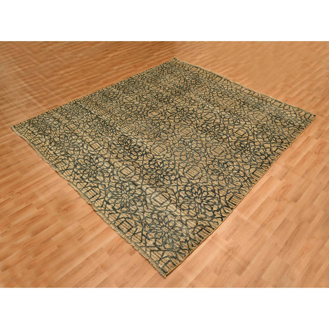 7'8" x 8'7" New Hand Knotted Brown Wool Rectangle Oriental Rug - MOA10276195