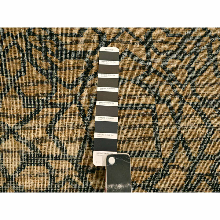7'8" x 8'7" New Hand Knotted Brown Wool Rectangle Oriental Rug - MOA10276195