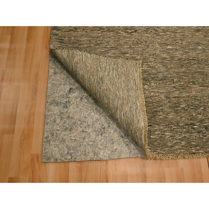 7'6" x 9'11" New Hand Knotted Brown Wool Rectangle Oriental Rug - MOA10276196
