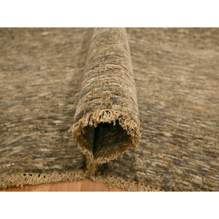 7'6" x 9'11" New Hand Knotted Brown Wool Rectangle Oriental Rug - MOA10276196