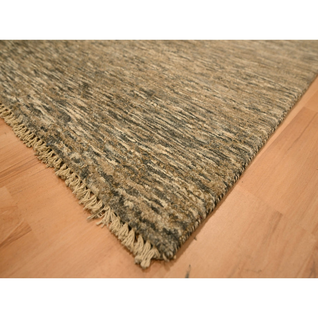 7'6" x 9'11" New Hand Knotted Brown Wool Rectangle Oriental Rug - MOA10276196