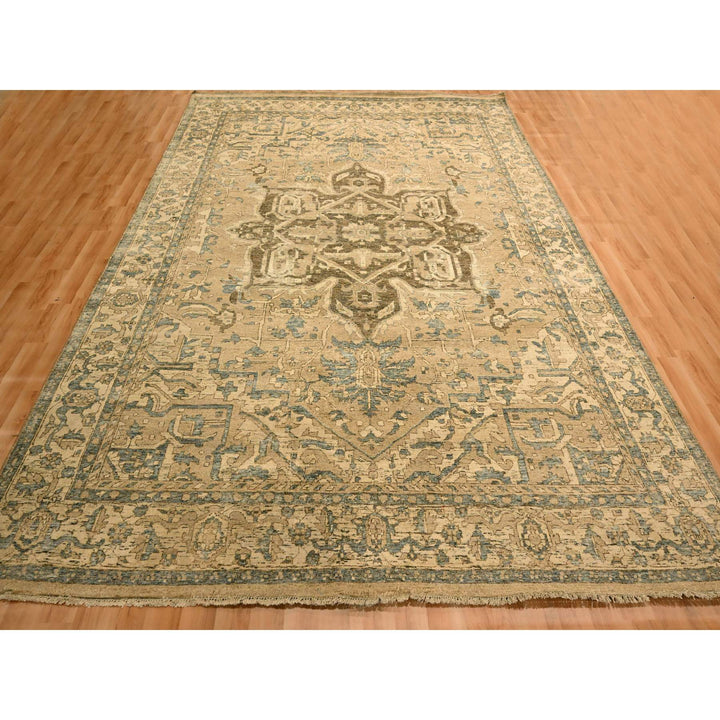 8'7" x 12'4" New Hand Knotted Brown Wool Rectangle Oriental Rug - MOA10276197