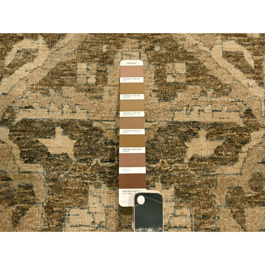 8'7" x 12'4" New Hand Knotted Brown Wool Rectangle Oriental Rug - MOA10276197