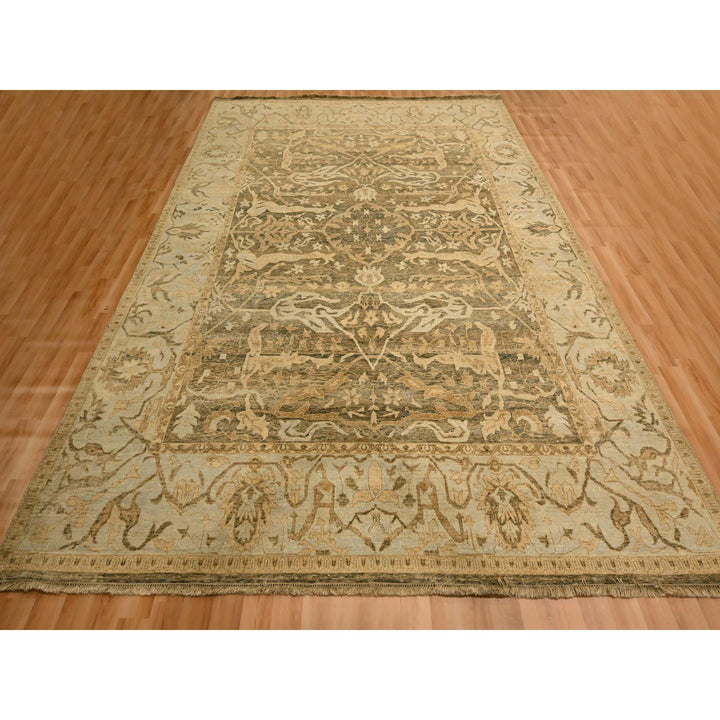 8'10" x 12'2" New Hand Knotted Brown Wool Rectangle Oriental Rug - MOA10276198