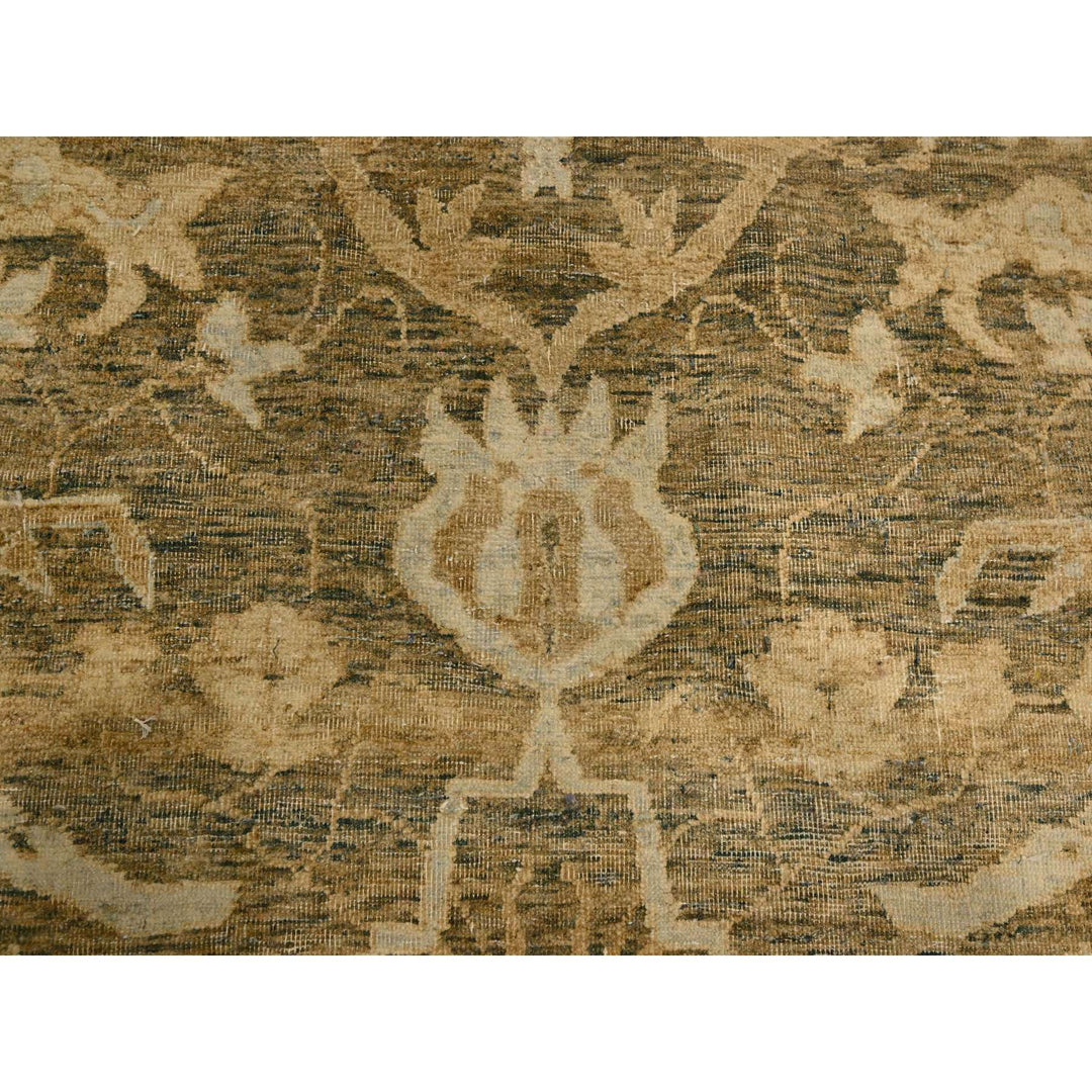 8'10" x 12'2" New Hand Knotted Brown Wool Rectangle Oriental Rug - MOA10276198
