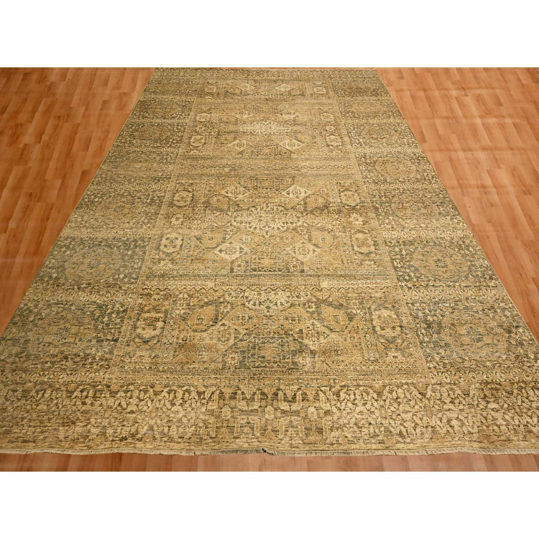 10'0" x 13'8" New Hand Knotted Brown Wool Rectangle Oriental Rug - MOA10276199