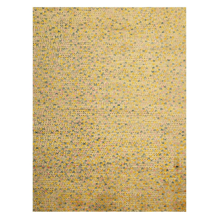 9'0" x 12'2" New Hand Knotted Yellow Sari Silk Rectangle Oriental Rug - MOA10276200