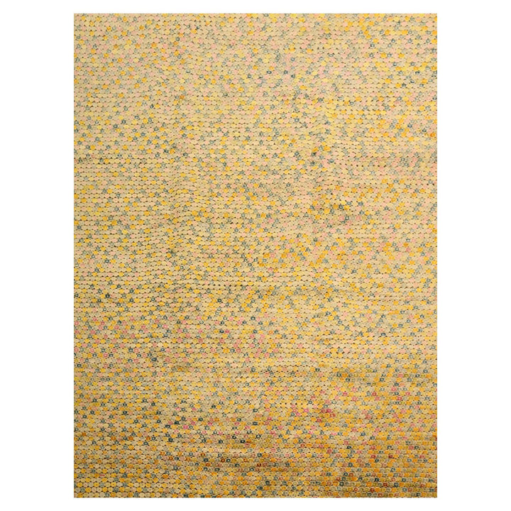 8'10" x 12'2" New Hand Knotted Yellow Sari Silk Rectangle Oriental Rug - MOA10276201