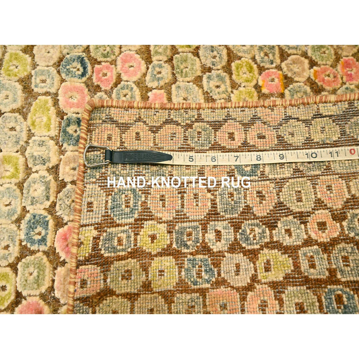 4'11" x 7'7" New Hand Knotted Yellow Sari Silk Rectangle Oriental Rug - MOA10276202