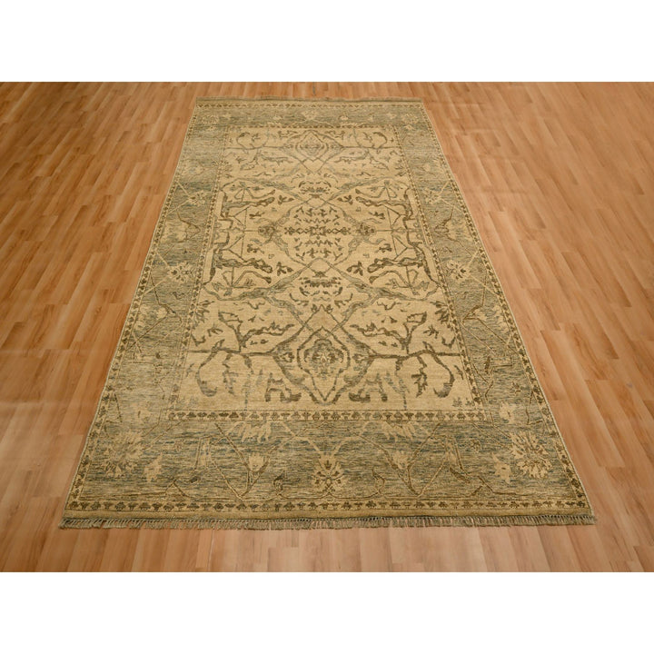 5'11" x 9'7" New Hand Knotted Brown Wool Rectangle Oriental Rug - MOA10276203