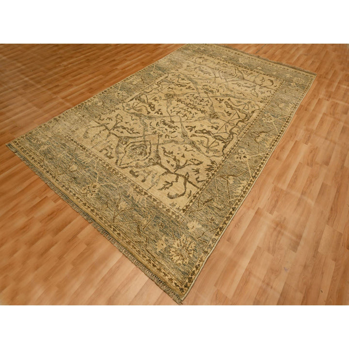 5'11" x 9'7" New Hand Knotted Brown Wool Rectangle Oriental Rug - MOA10276203